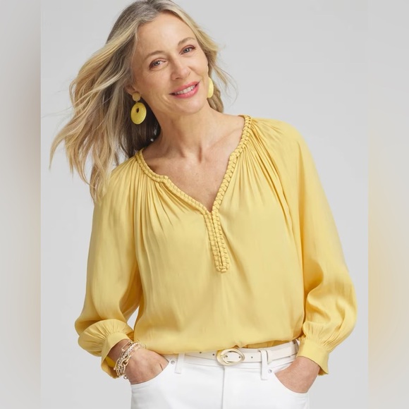 Braided Trim Long Sleeve Top